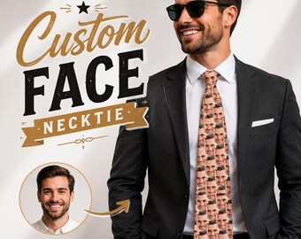 Custom Face Necktie, Personalized Photo Tie With Your Face, Funny Gift For Men, Unique Father’s Day Gift, Birthday Gift For Him