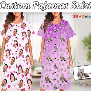 Personalisiertes Pyjama-Kleid: Personalisiertes Foto-Schlaf-T-Shirt