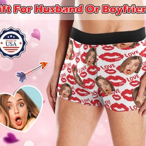 Custom Photo Men's Boxer Briefs Personalized I Licked It so It's Mine Funny  Face Shorts Underwear Valentine's Day Gifts for Him 