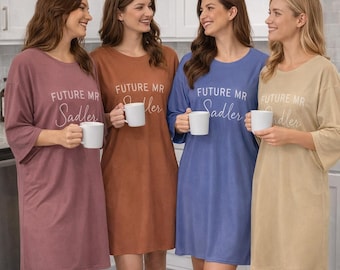 Personalized Sleepshirt: Custom Name Oversized Sleep Tee, Pajama Party Gift