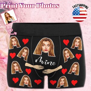Cuecas boxer personalizadas, cuecas boxer personalizadas para homens, cuecas boxer com foto, cuecas boxer com foto para homens/namorado/marido, presentes de aniversário
