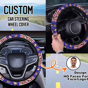 Custom Steering Wheel Cover – Personalized With Your Image Or Text, Anti-Slip Rubber Cover (Style 2)
