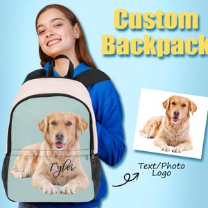 Sac à dos personnalisé pour chien, cartable pour enfants, cartable personnalisé pour fille et garçon, sac de voyage pour camping, cadeau de rentrée scolaire, sac pour photo d'animal de compagnie pour enfant