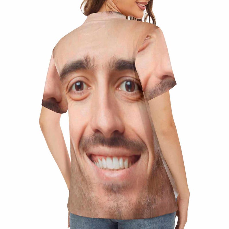 Personalized Face Polo Shirt,Custom Photo Golf Shirt,Funny Couple Matching Shirts,Gift for Boyfriend Girlfriend,Summer Vacation Outfit