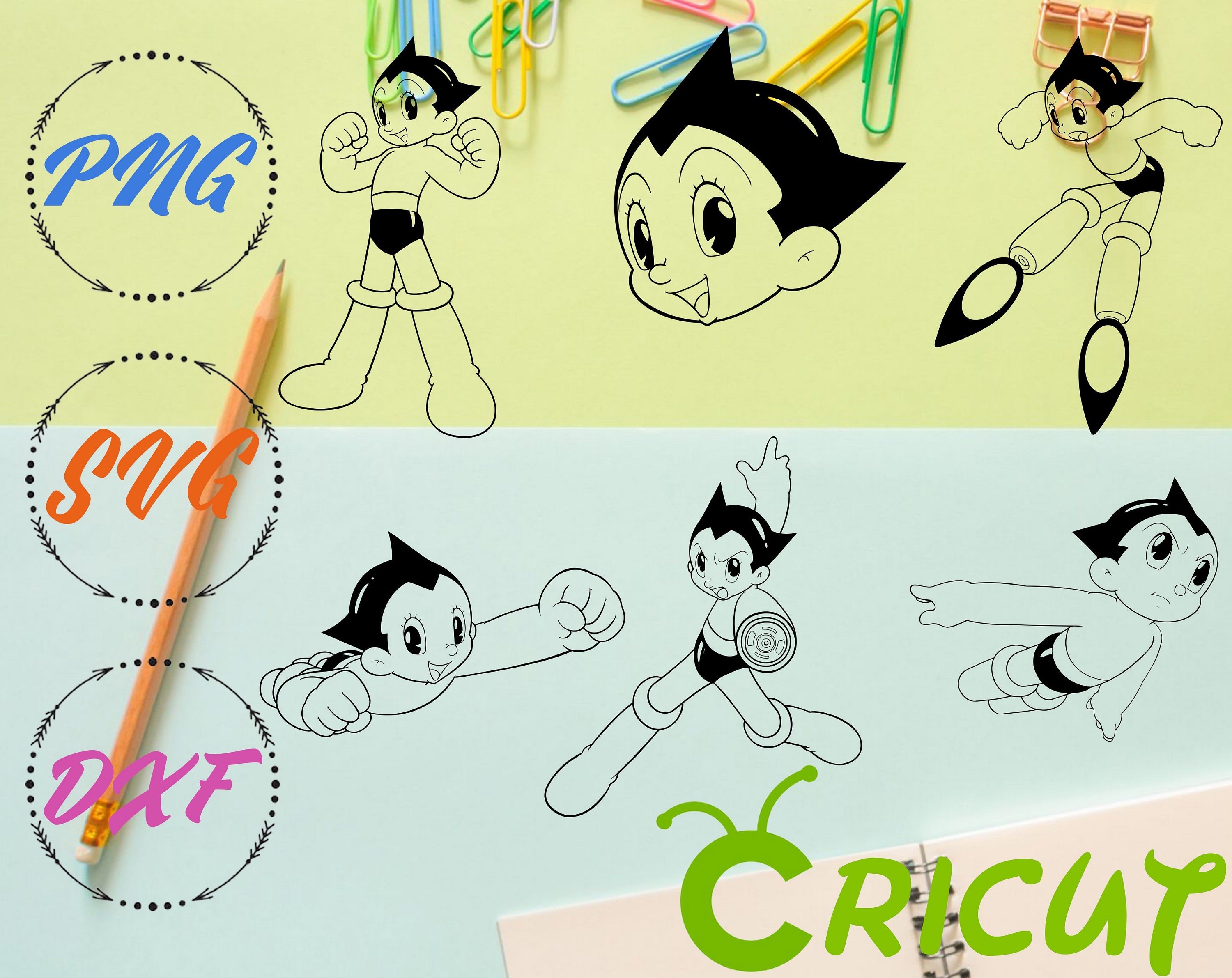 Astro boy outline svg dxf png Astro boy bundle svg Astro Etsy