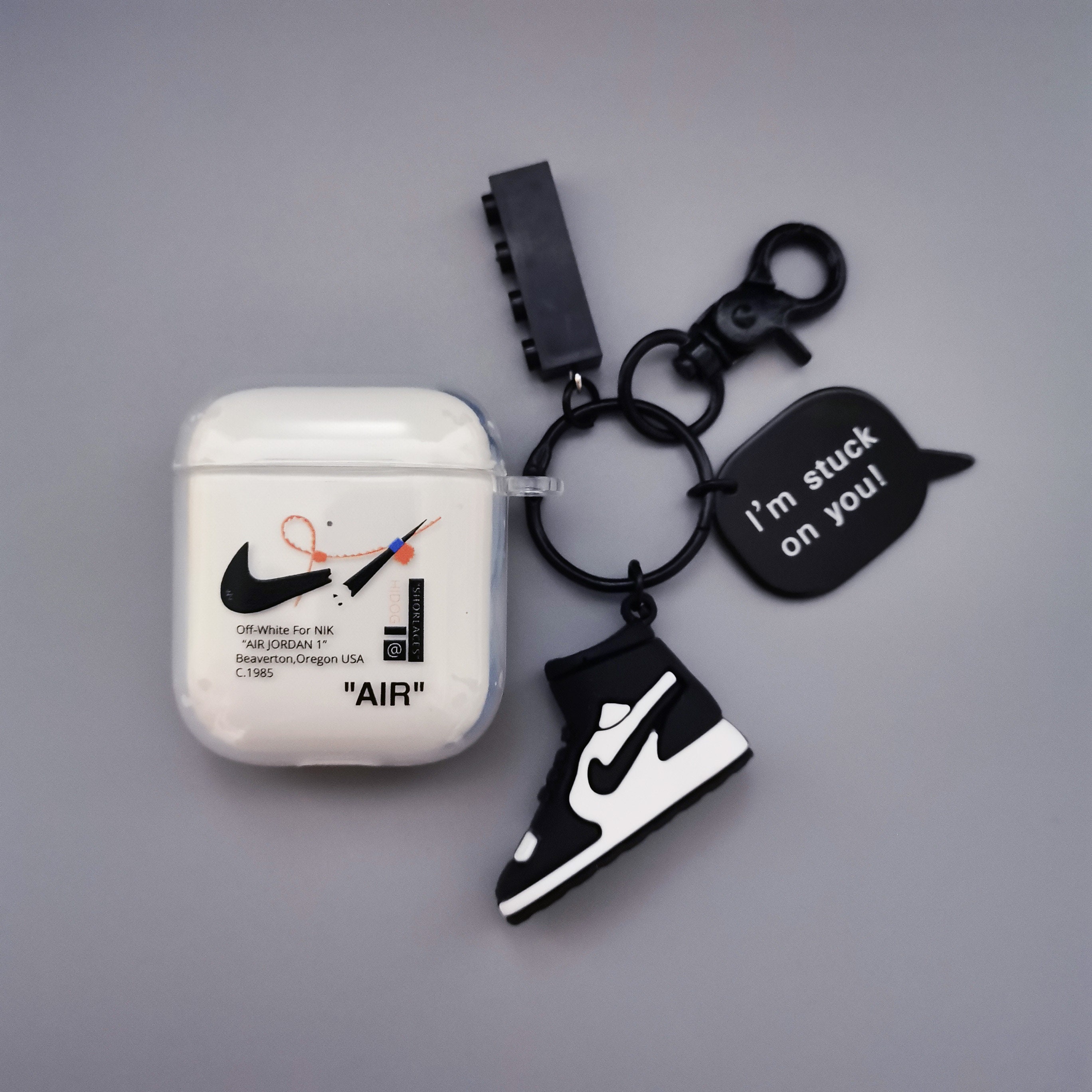 Nike OFF-White Airpod Case w/Keyring | Etsy