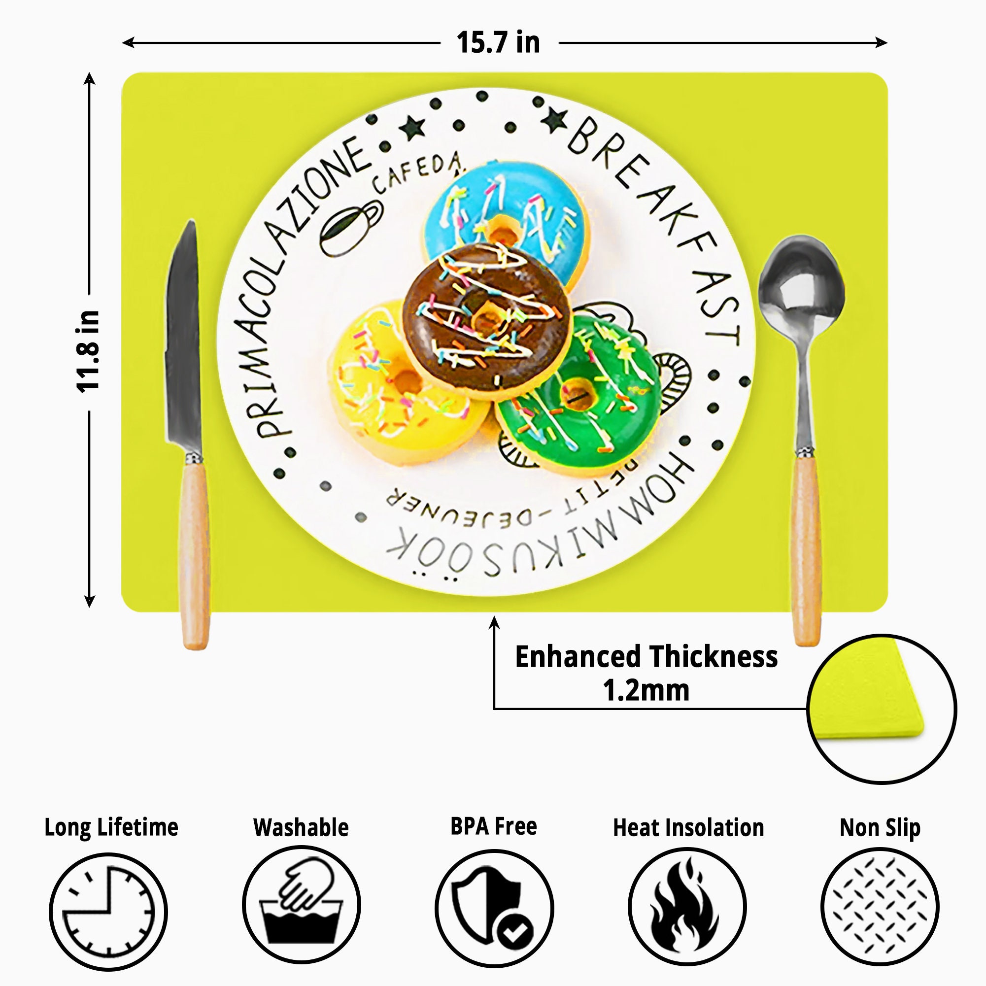 Silicone Placemats Placemats Set of 4 Waterproof Washable Etsy