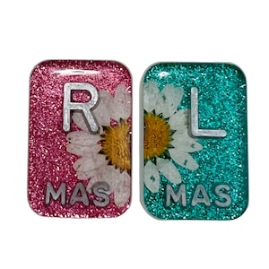 Personalized X-Ray Markers | Dried Flower Radiology Tech Gift | Custom Initials R & L Set | RT Student Graduation Gift