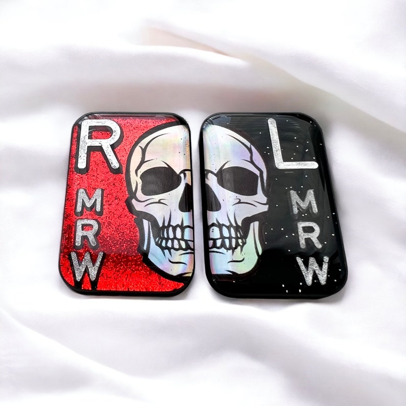 Split Skull X-Ray Markers | Holographic Radiology Tech Gift | Personalized R & L Set | Custom Xray Markers for RT Students image 2