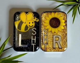 Personalized Sunflower and Bee X-Ray Markers with Initials | Radiology Tech Gift | Custom R & L Set | RT Student Graduation Gift