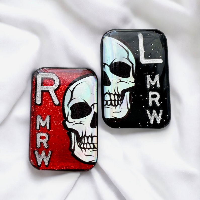 Split Skull X-Ray Markers | Holographic Radiology Tech Gift | Personalized R & L Set | Custom Xray Markers for RT Students image 4