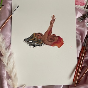 Print of Original &quot;Nisha&quot; Watercolor Painting