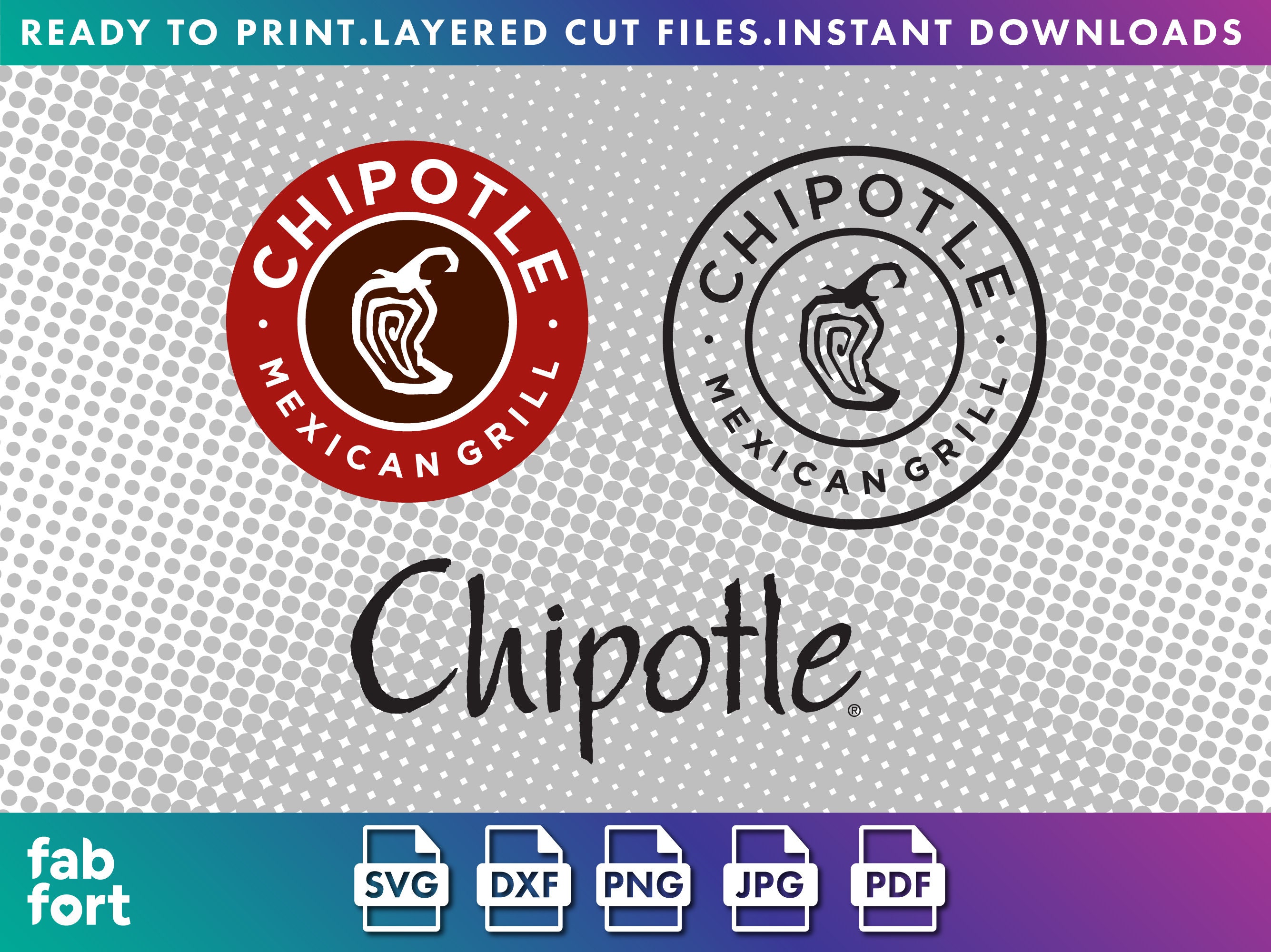 Chipotle Mexican Grill logo cut files for cricut and Etsy