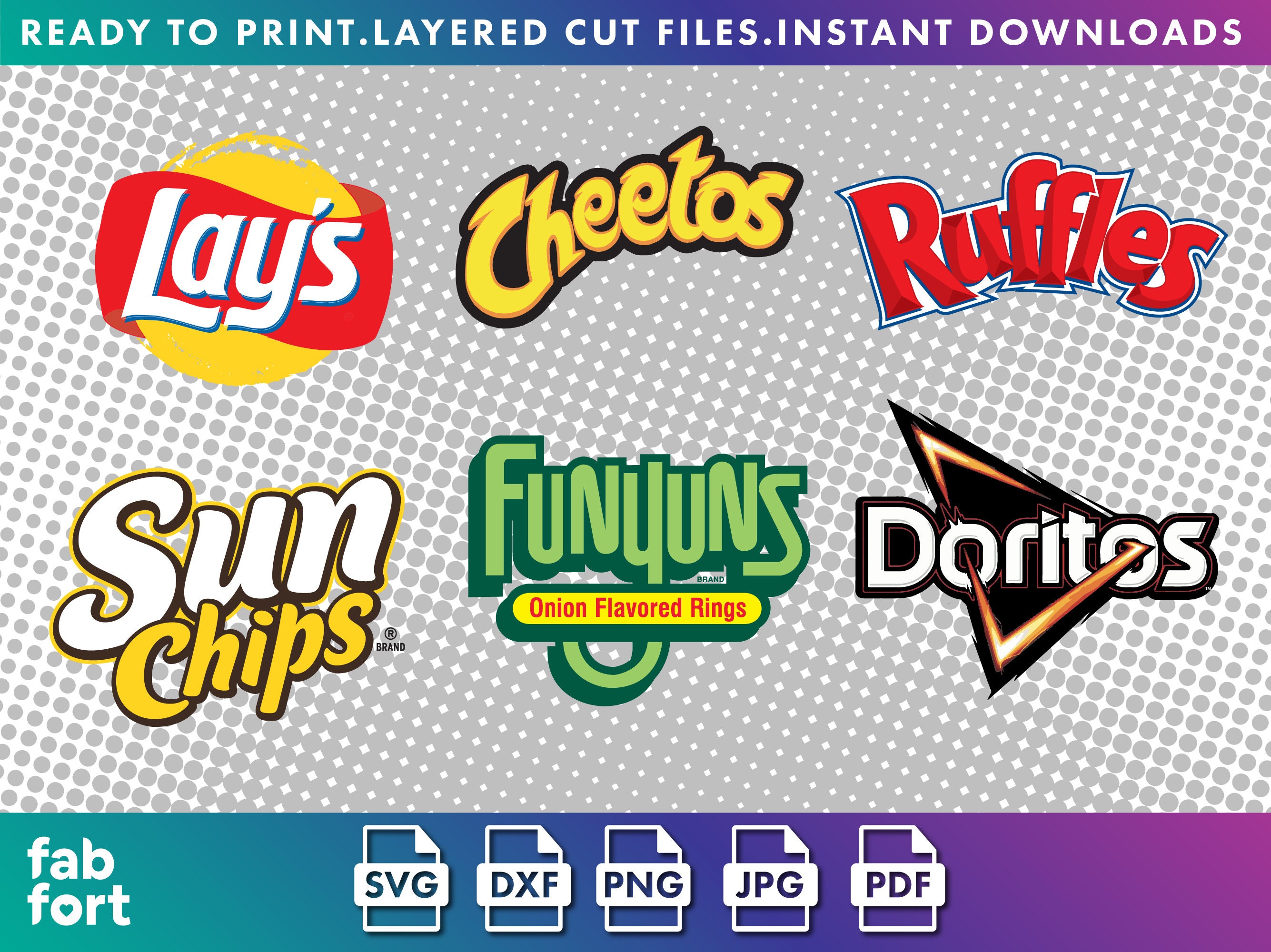 Download Chips Mega Pack logo cut files for cricut or silhouette | Etsy