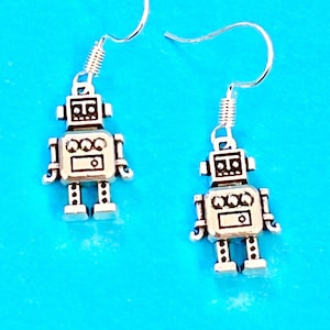 Robot dangler earrings Fun and Funky, original, statement and unusual Earrings.