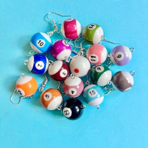 Pool Ball Ohrringe , fun, funky, schrullig, #sports