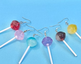 Lollipop Lolly dangle Earrings, Fun Earrings, Quirky Candy