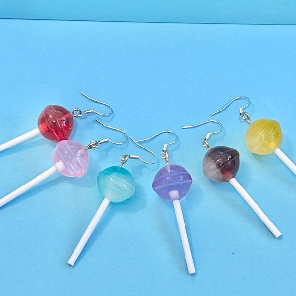 Boucles d'oreilles pendantes Lollipop Lolly, Boucles d'oreilles amusantes, Bonbons originaux
