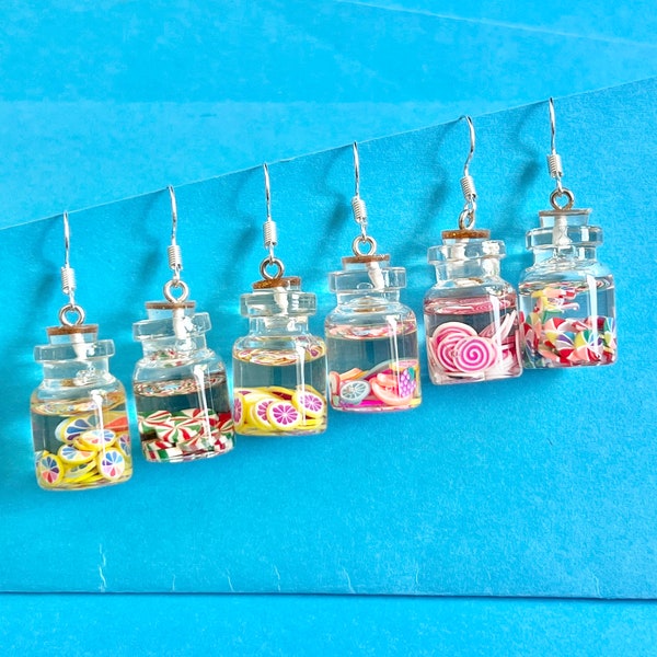 Sweet Jar Dangle Boucles d’oreilles Candy Jar, super mignon, décalé, amusant et funky #love