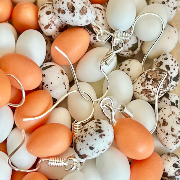 Egg dangle Earrings, quirky jewellery, cute for Easter funky and fun earrings, UK earrings, original earrings #food #egg