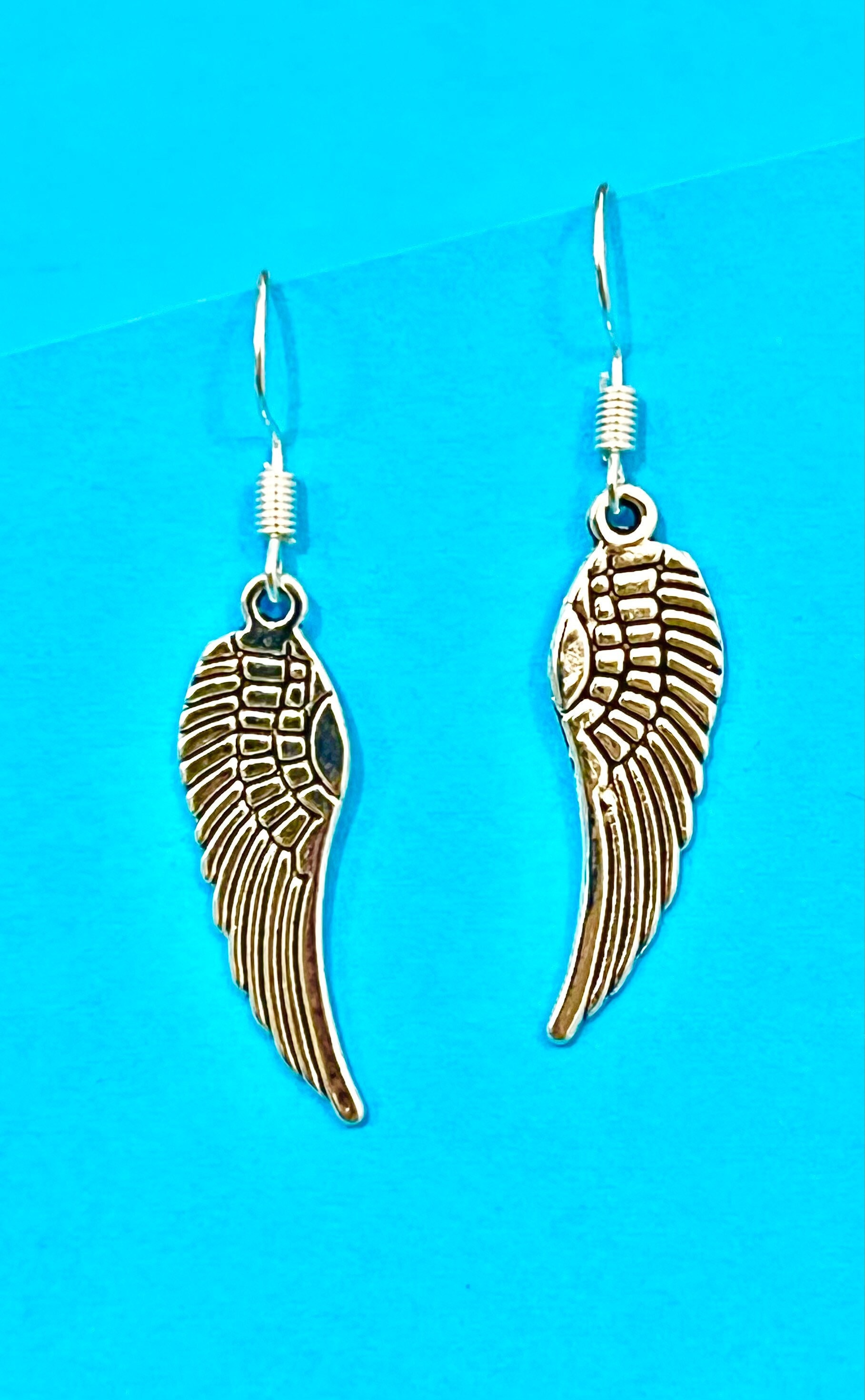 Angel Wings Dangle Earrings Heavenly and Delicate Christmas Etsy