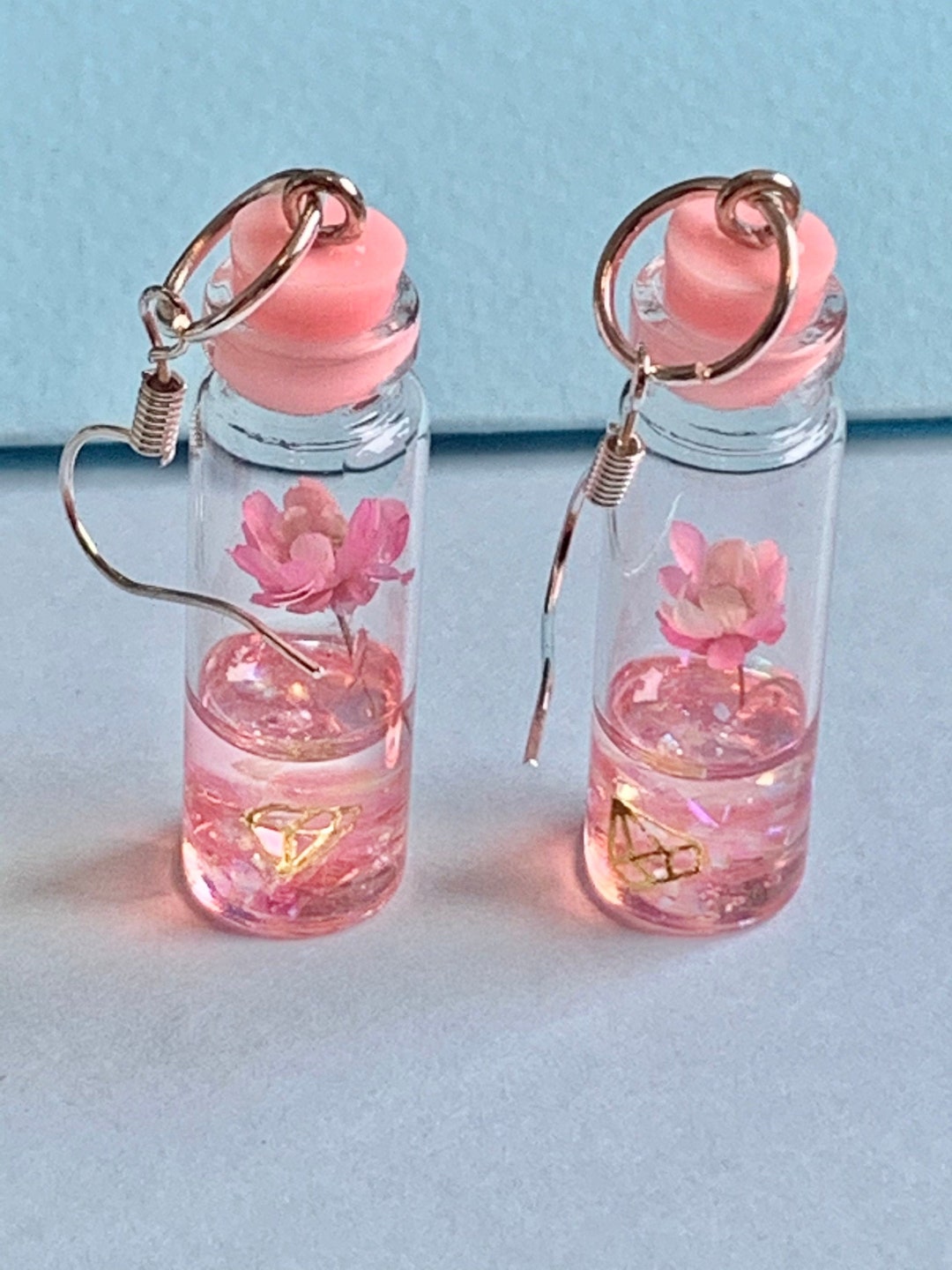Daisy Flower in a Bottle, Dangler Earrings Fun and Funky, Original and