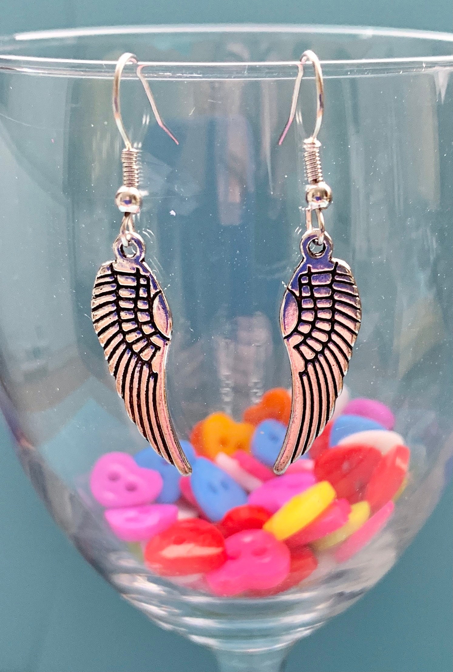 Angel Wings Dangle Earrings Heavenly and Delicate Christmas Etsy