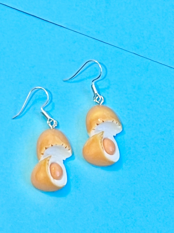 Egg Cracked Shell Dangle Earrings Quirky Jewellery Cute for