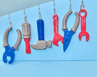 Tool, Dangler Earrings, Funky, Quirky Earrings, Spanner, Wrench, Hammer, Screwdriver