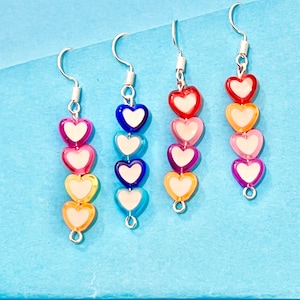 Sweet Heart Cluster, Dangler Earrings, Funky, Quirky Earrings, Bespoke Earrings, Fun Earrings, UK Earrings