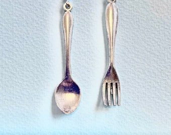 Fork and spoon dangle earrings, #Food, Funky, Fun, Cute and quirky