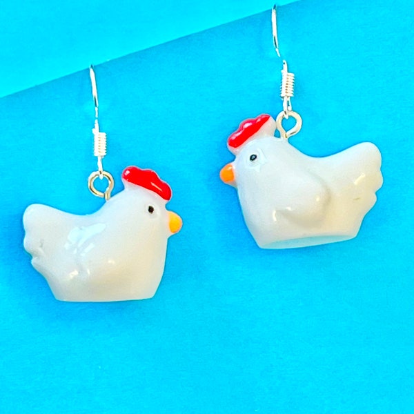 Chicken Earrings Etsy
