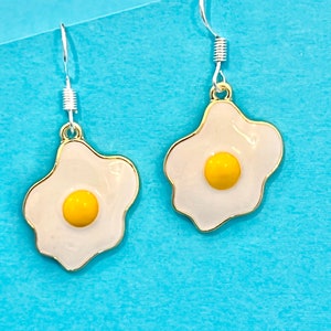 Fried Egg Dangle Earrings: Funky Foodie Jewelry