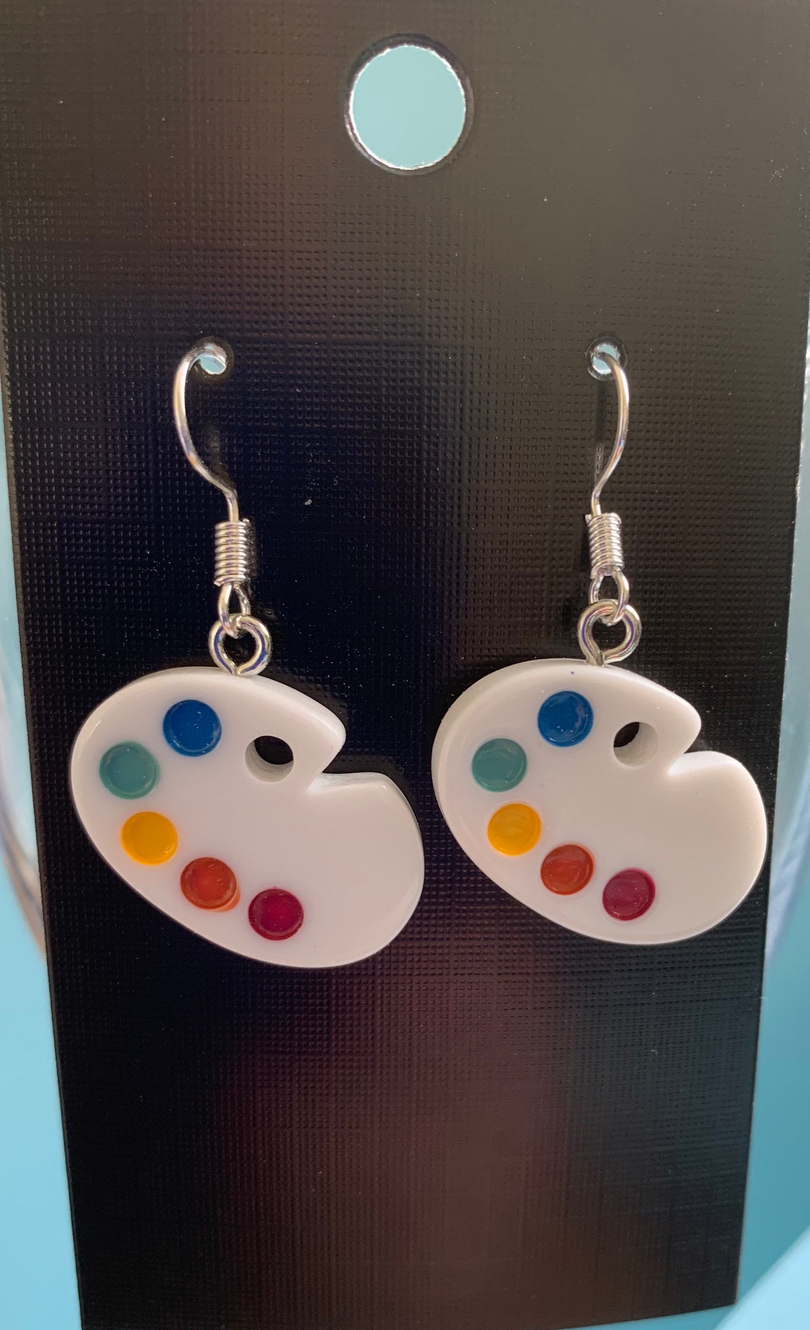 Paint palette painters artists dangle Earrings Funky Etsy