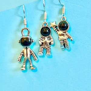 Spaceman, Astronaut, Moon, Stars, Space dangler earrings Fun, Quirky and Funky Earrings
