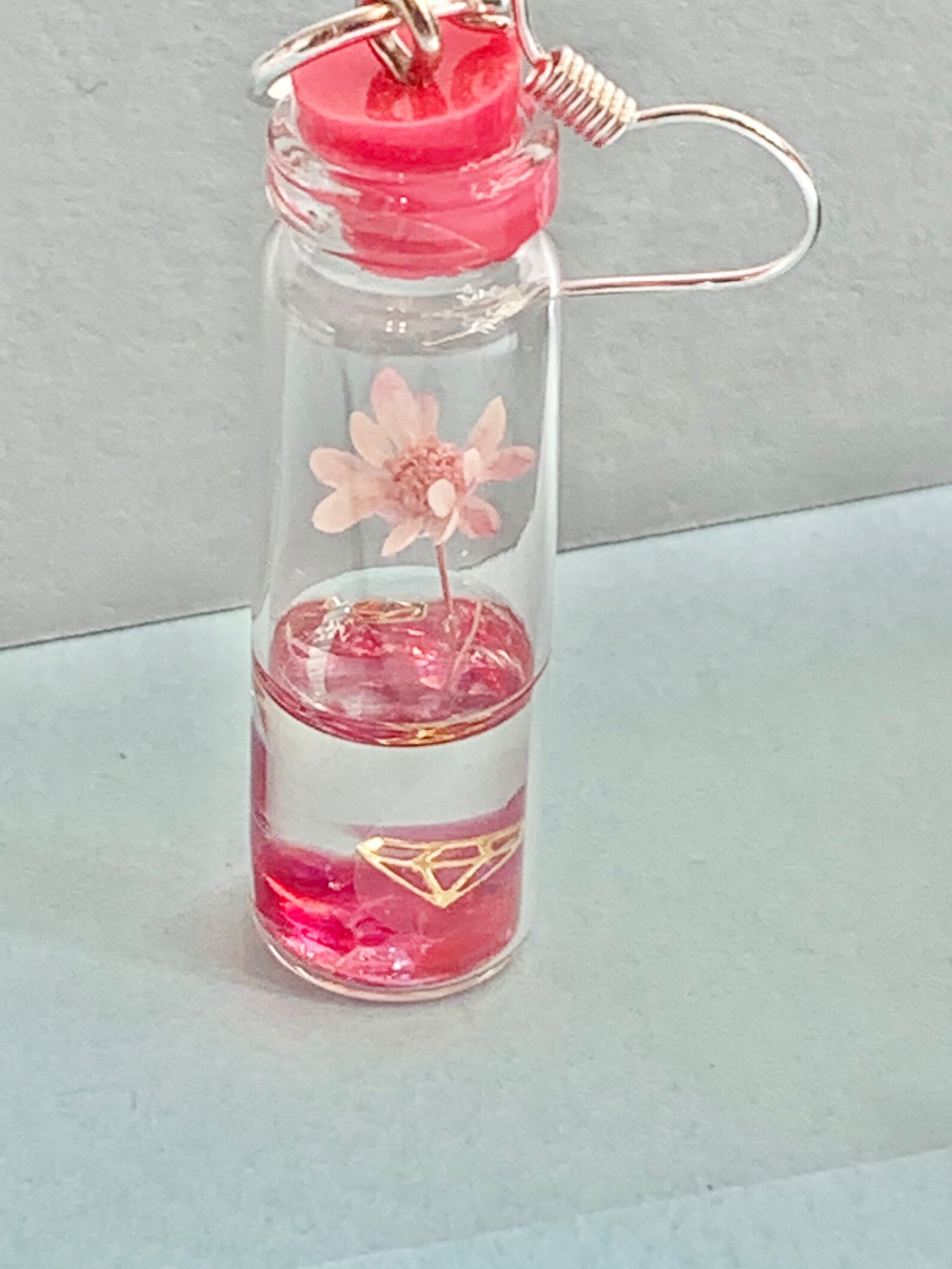 Daisy Flower in a Bottle Dangler Earrings Fun and Funky Etsy UK