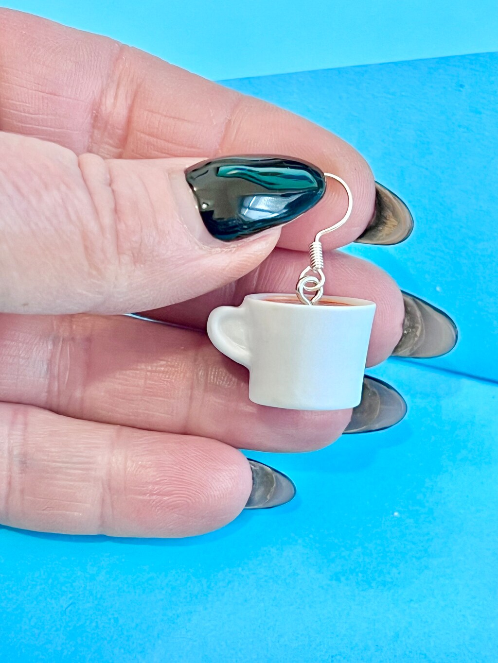 Orecchini Pendenti A Forma Di Teschio In Tazza Di Caffè – Acrilico, Tema Halloween, Regalo Per Amanti Del Caffè, Viola E Nero