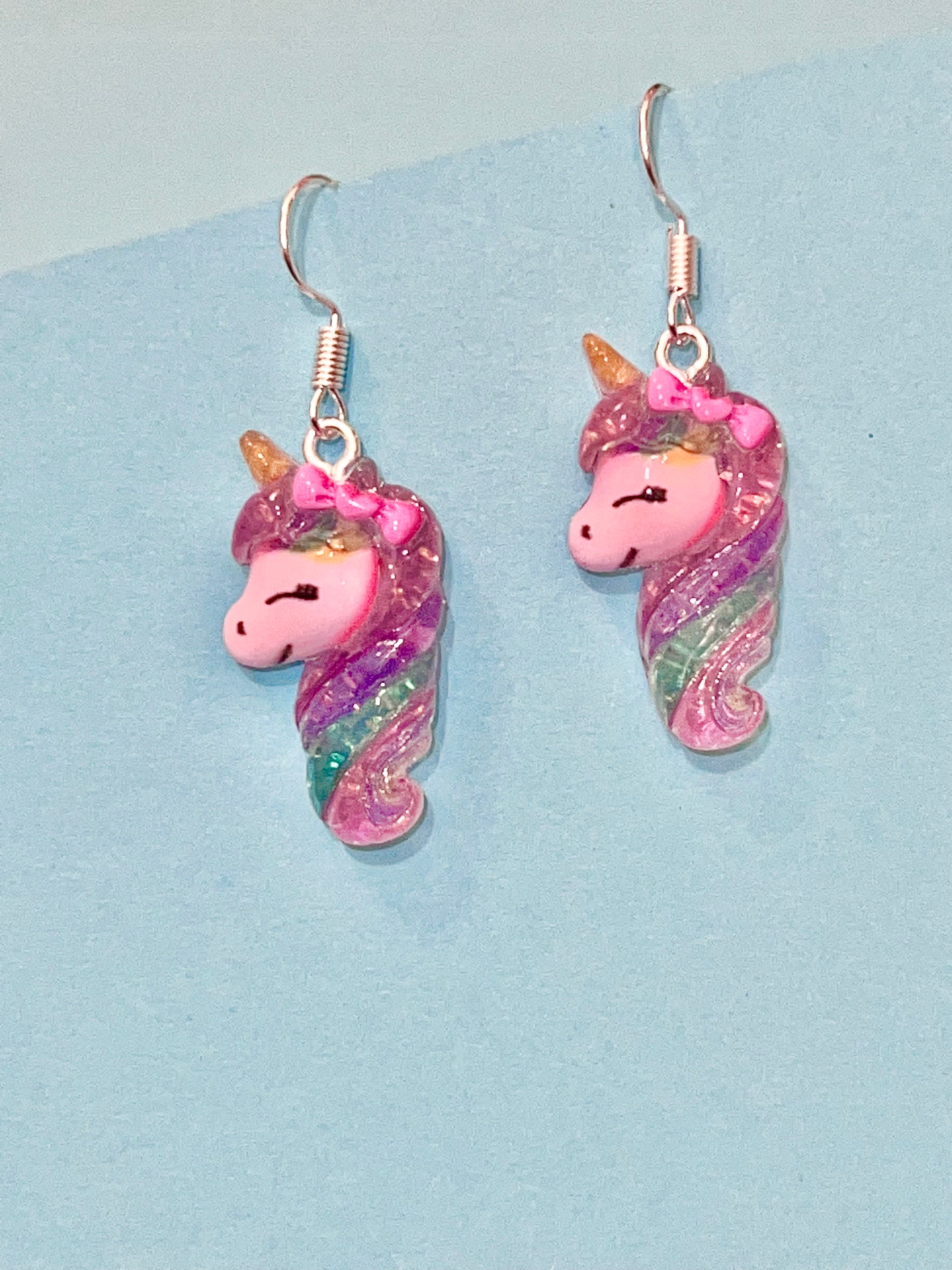 Miss Glitter the Unicorn Heart Clip On Earrings  Claires US