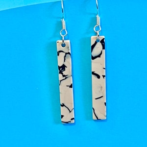 Delicate drop earrings dainty dangler dangle earrings, Beige/Black, Perfect Birthday or Anniversary present
