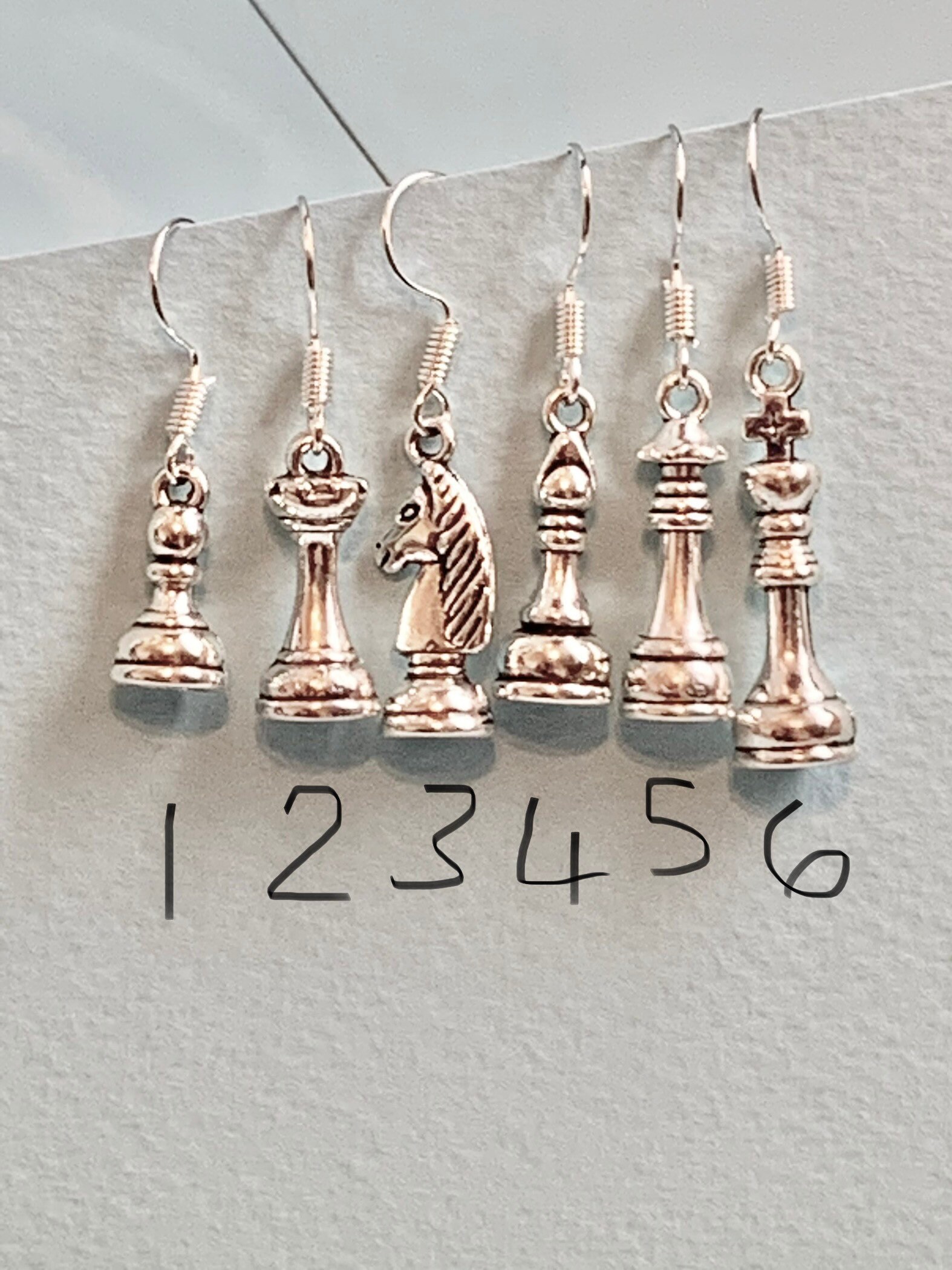 Chess Pieces Dangle Earrings, Quirky Jewellery, Funky, Cute and