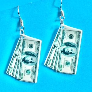 Dollar Geldversteck Ohrhänger Ohrringe, 100 Dollar Scheine aus den USA