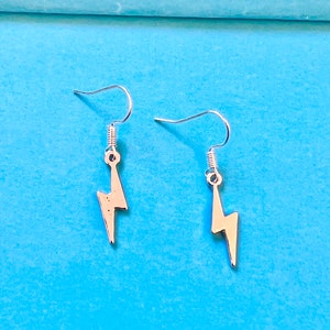Lightening Bolt dangle earrings, fun funky, dangle, dangler earrings