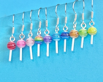 Lollipop Mini Lolly dangle Earrings, Fun Earrings, Quirky Candy