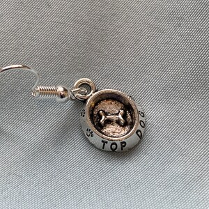 Top Dog dangle earrings, Quirky, Funky, Paw Print and Fun Puppy Animal Earrings