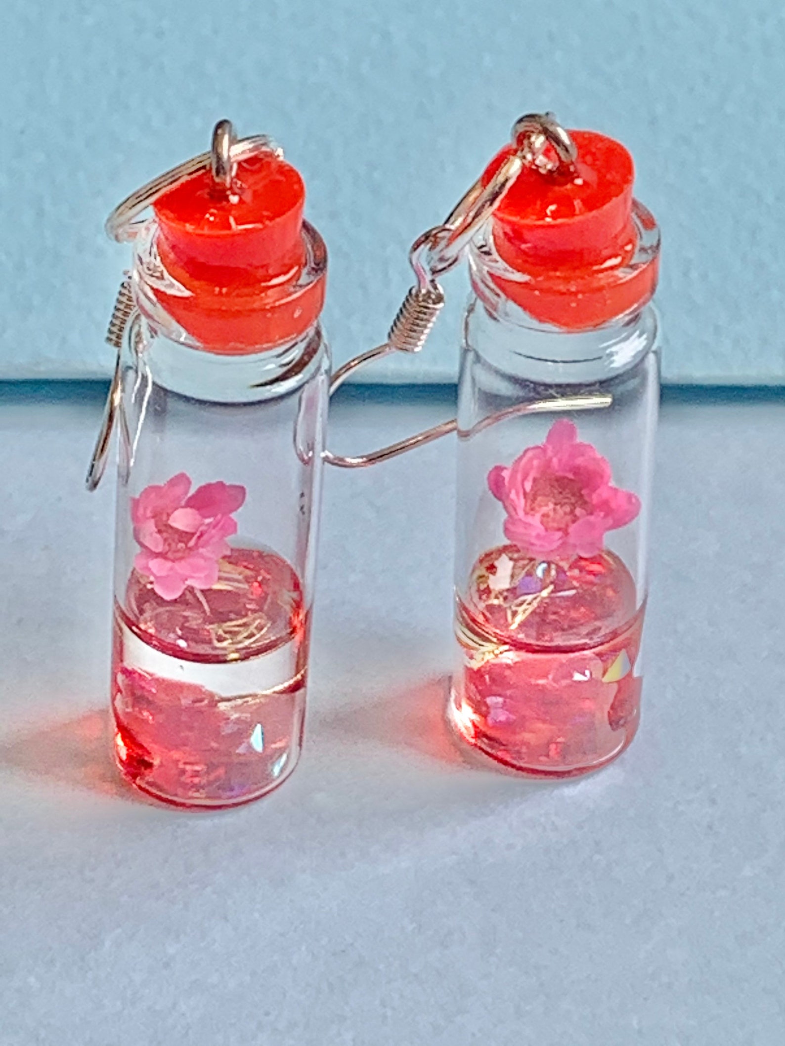 Daisy Flower in a Bottle Dangler Earrings Fun and Funky Etsy UK