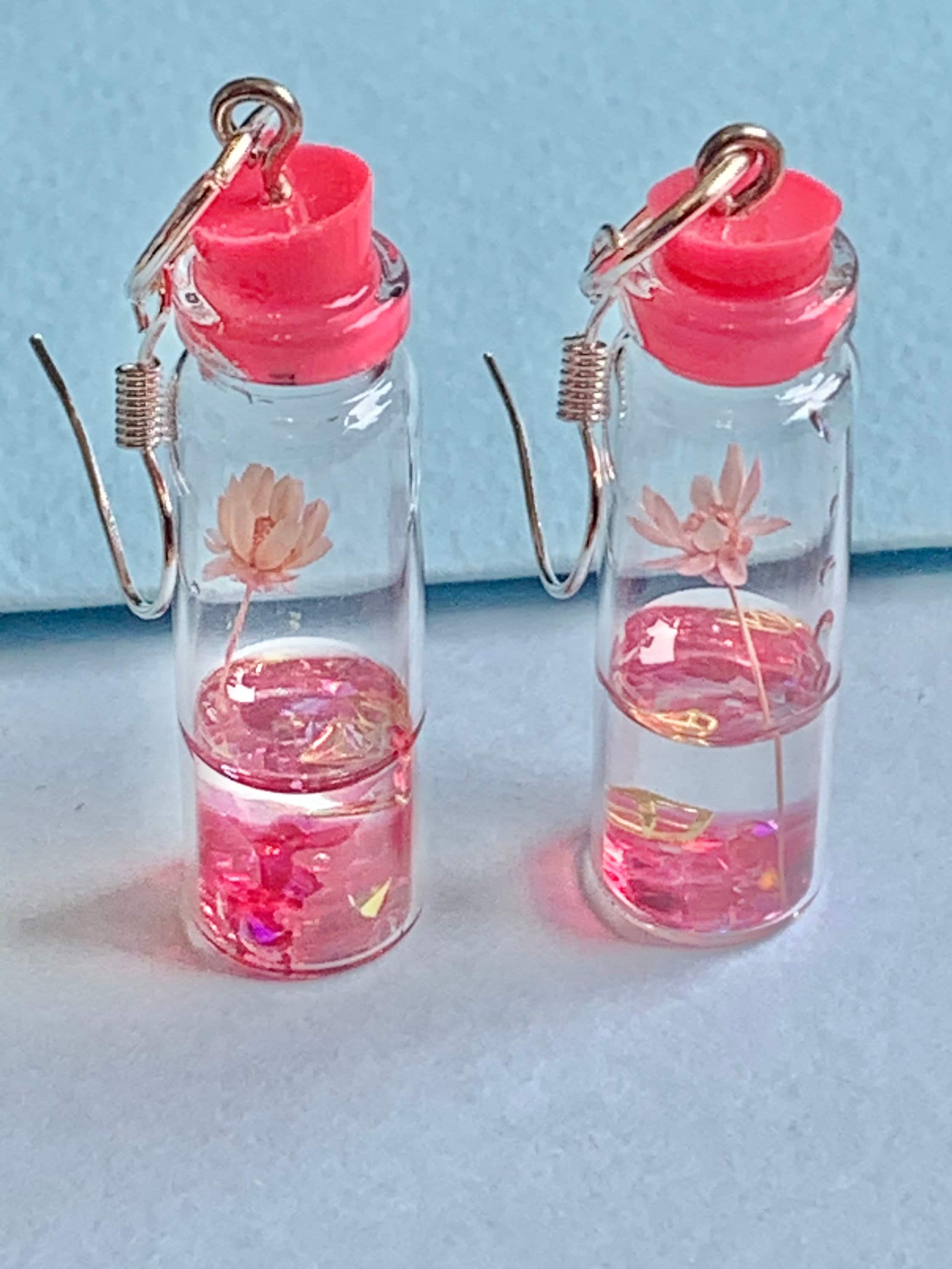 Daisy Flower in a Bottle Dangler Earrings Fun and Funky Etsy UK