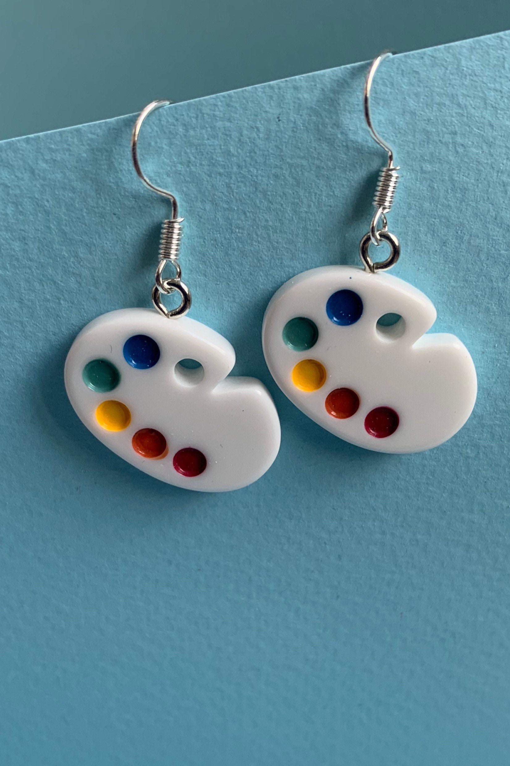 Paint palette painters artists dangle Earrings Funky Etsy