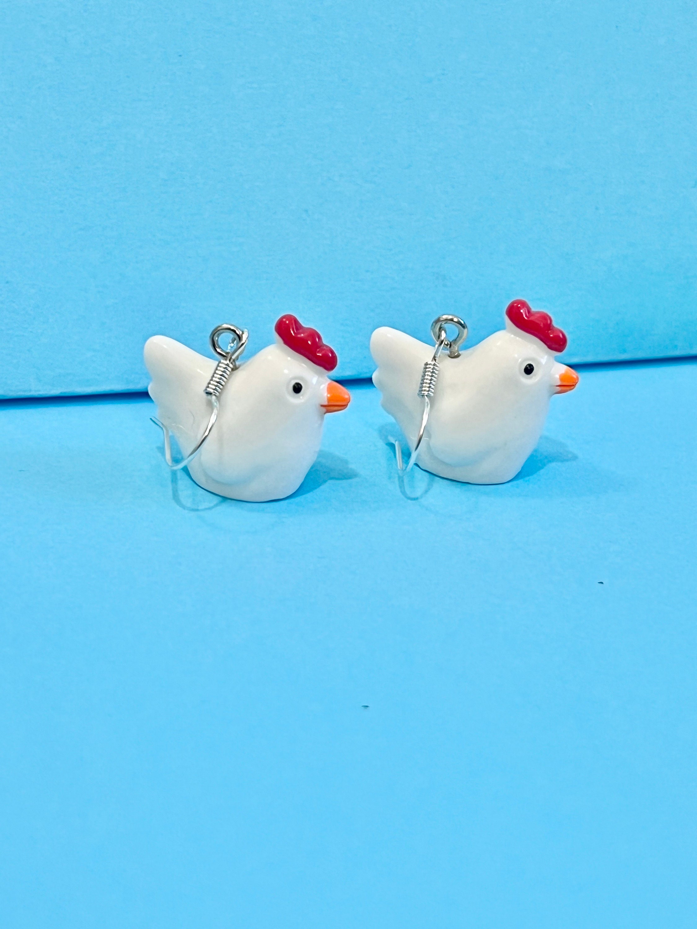Orecchini A Pollo Miniblings - Simpatici Pendenti A Forma Di Gallina E Uovo, Gioielli Artigianali Fatti A Berlino - 3