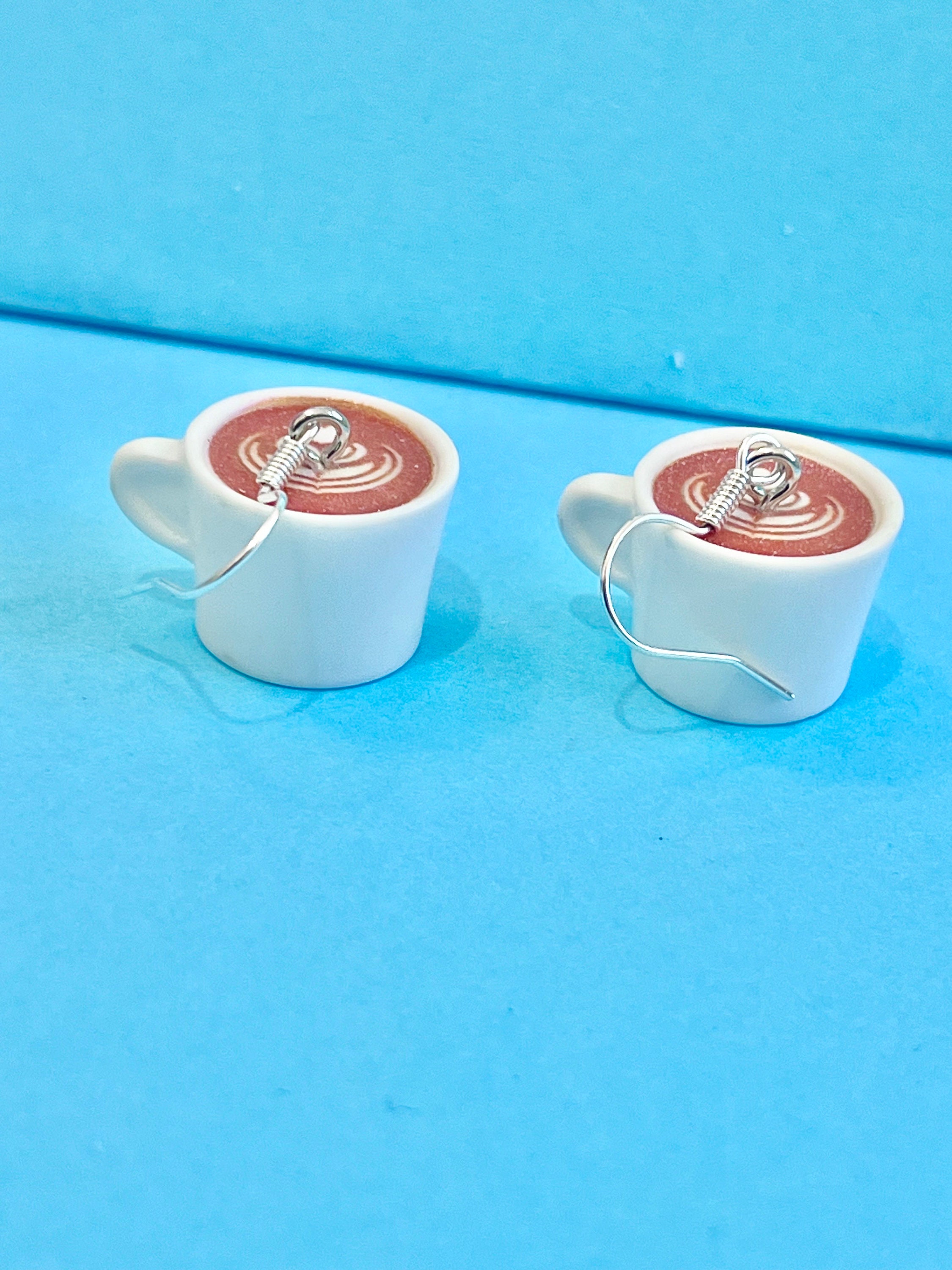 Tazze da caffè con orecchini pendenti Cappuccino Latte Espresso Americano, super carini, stravaganti, divertenti e alla moda #amoilcaffè - Italia
