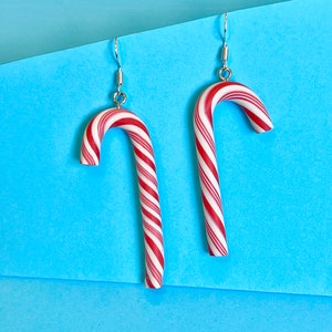 Candy cane Large Earrings, Funky Earrings, dangle Earrings, Fun Earrings, Quirky Candy, Christmas